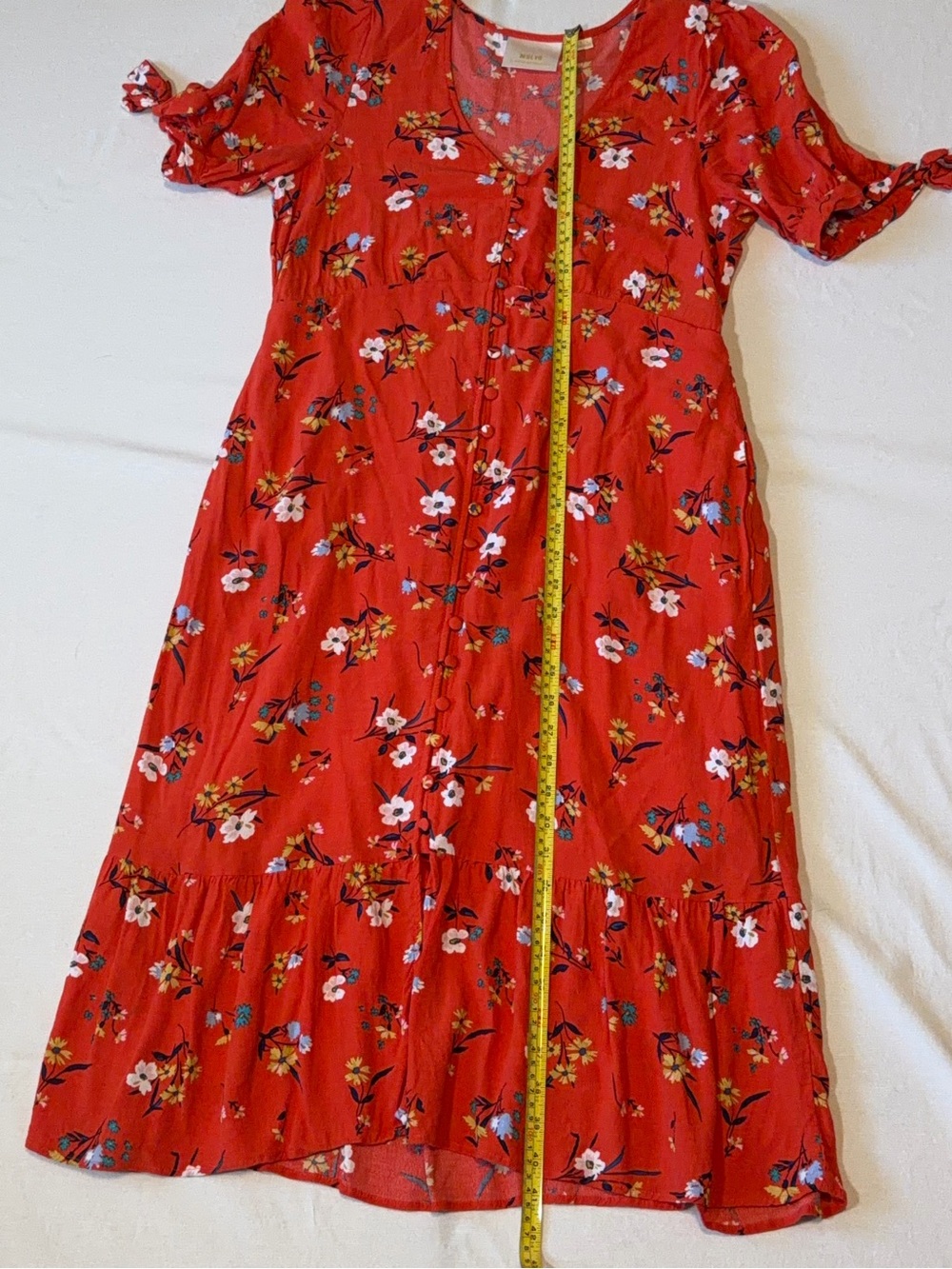Anthropologie Maeve Eudora Floral Button Front Midi Dress | Size 12 | Like New - Picture 7 of 8